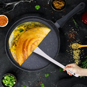 Parage 2 Pieces Stainless Steel Dosa Ladle & Turner/Palta Heavy Gauge | Dosa Making Spoon with Flat Base and Spatula | Kitchen Tools for Cooking (Size-20.5cm, 31.5cm, Silver)