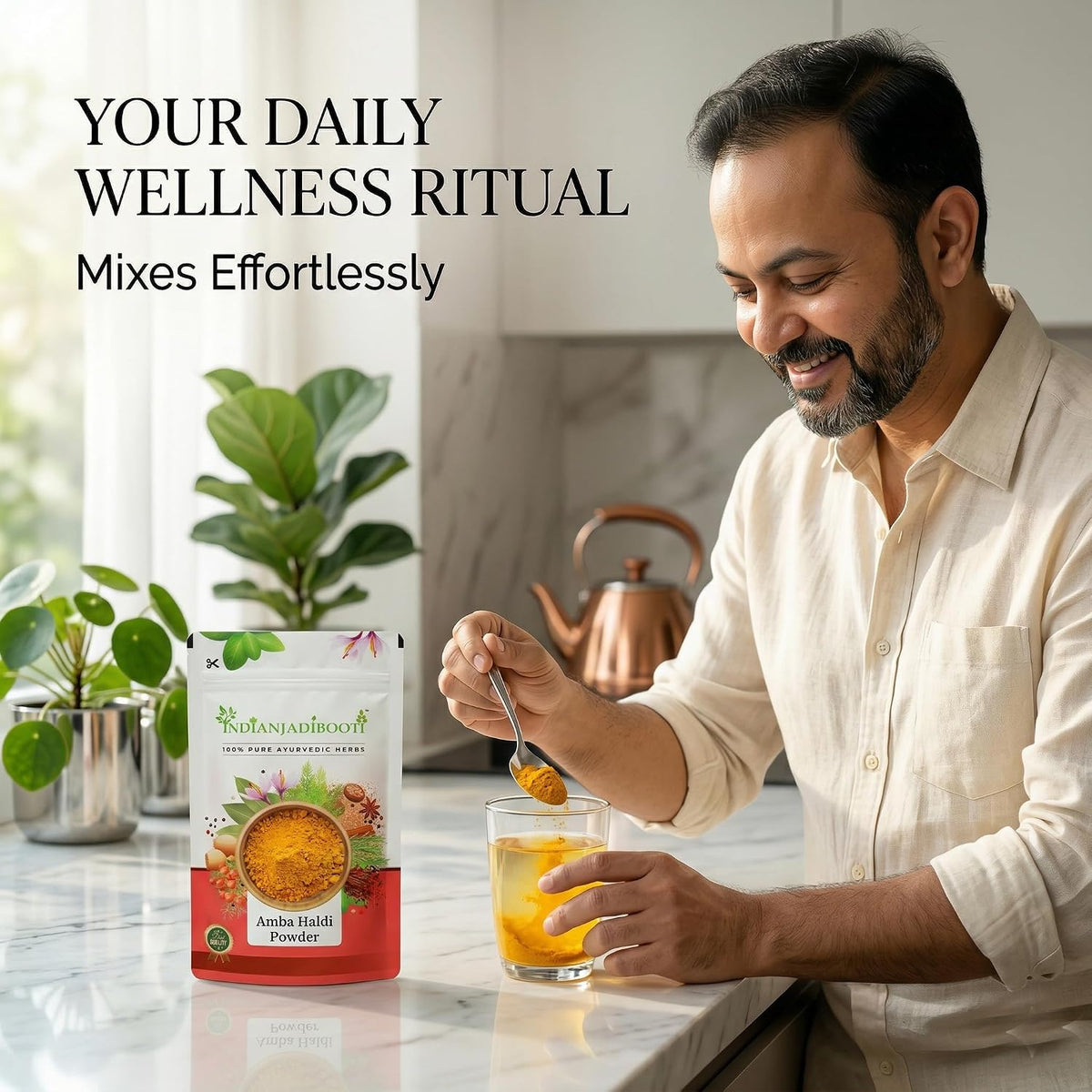 IndianJadiBooti Elite Radiance & Defense Bundle: Amba Haldi, White Sesame, Safed Musli & Neem – For Clear Skin, Hormonal Support & Systemic Immunity – 250gm Each
