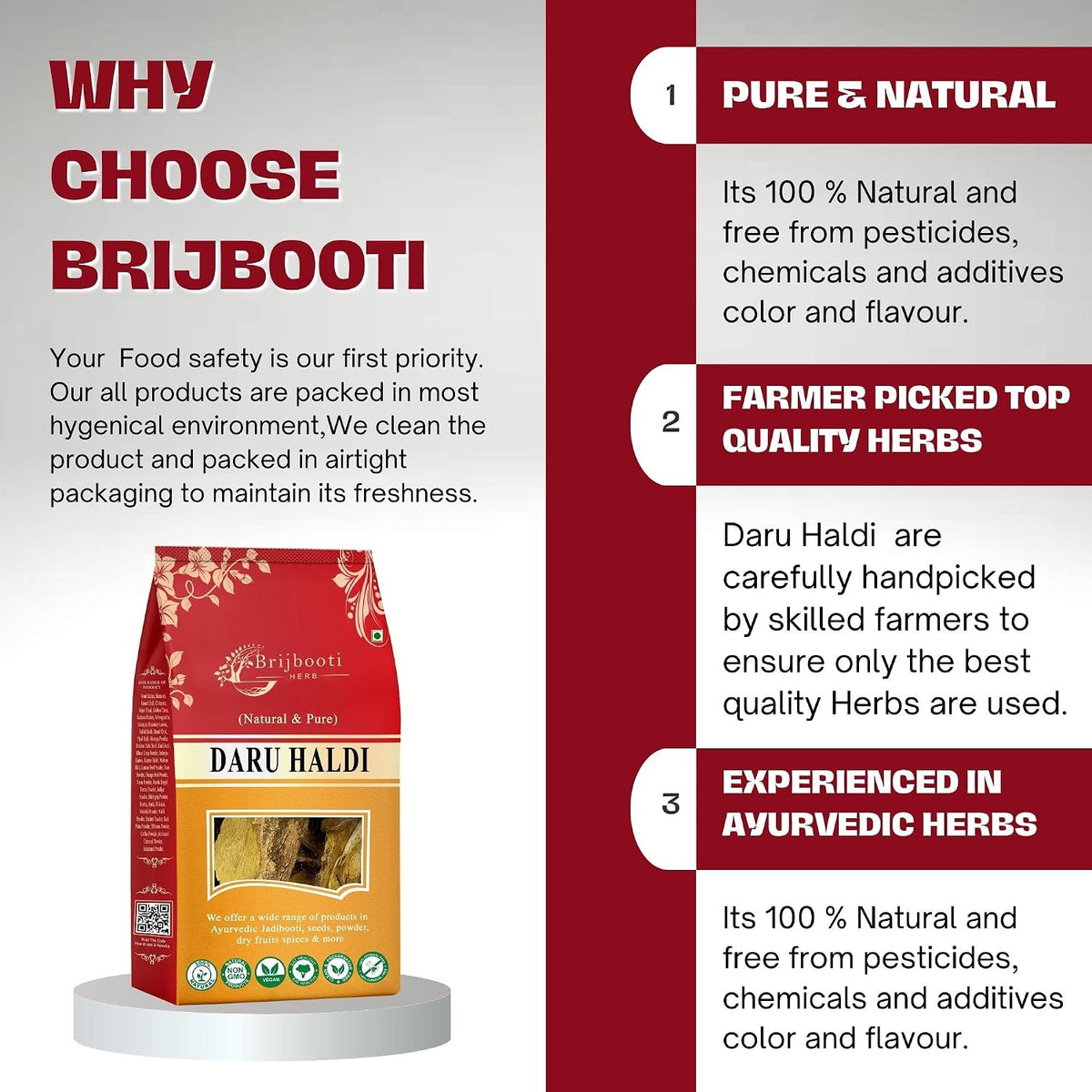 BrijBooti Daru Haldi Bark - (100 Gm) | Berberis aristata | Indian Barberry Daru Haldi Chaal