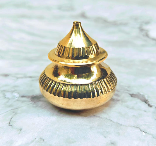 SHINDE EXPORTS brass sindur dani dibbi sindoor box dabbi for women (4CM)