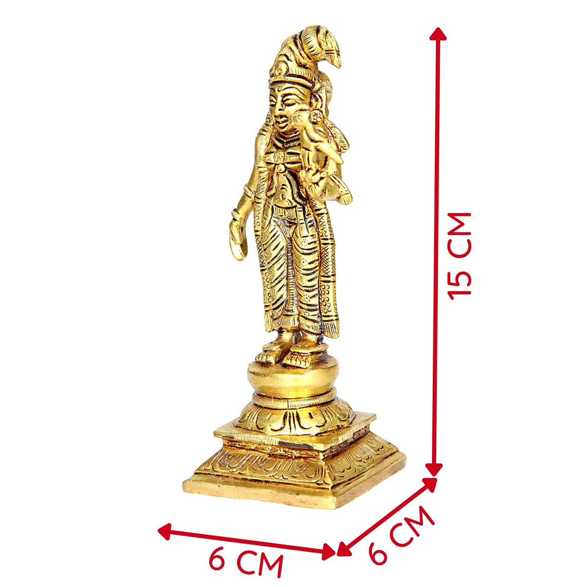 Aalayam Selveer Andal Idol Brass | Andal Devi Idol | Lord Andal Idol | Andal Amman Idol | Godess Andal Idol 15 CM Height, Gold Colour 1 No