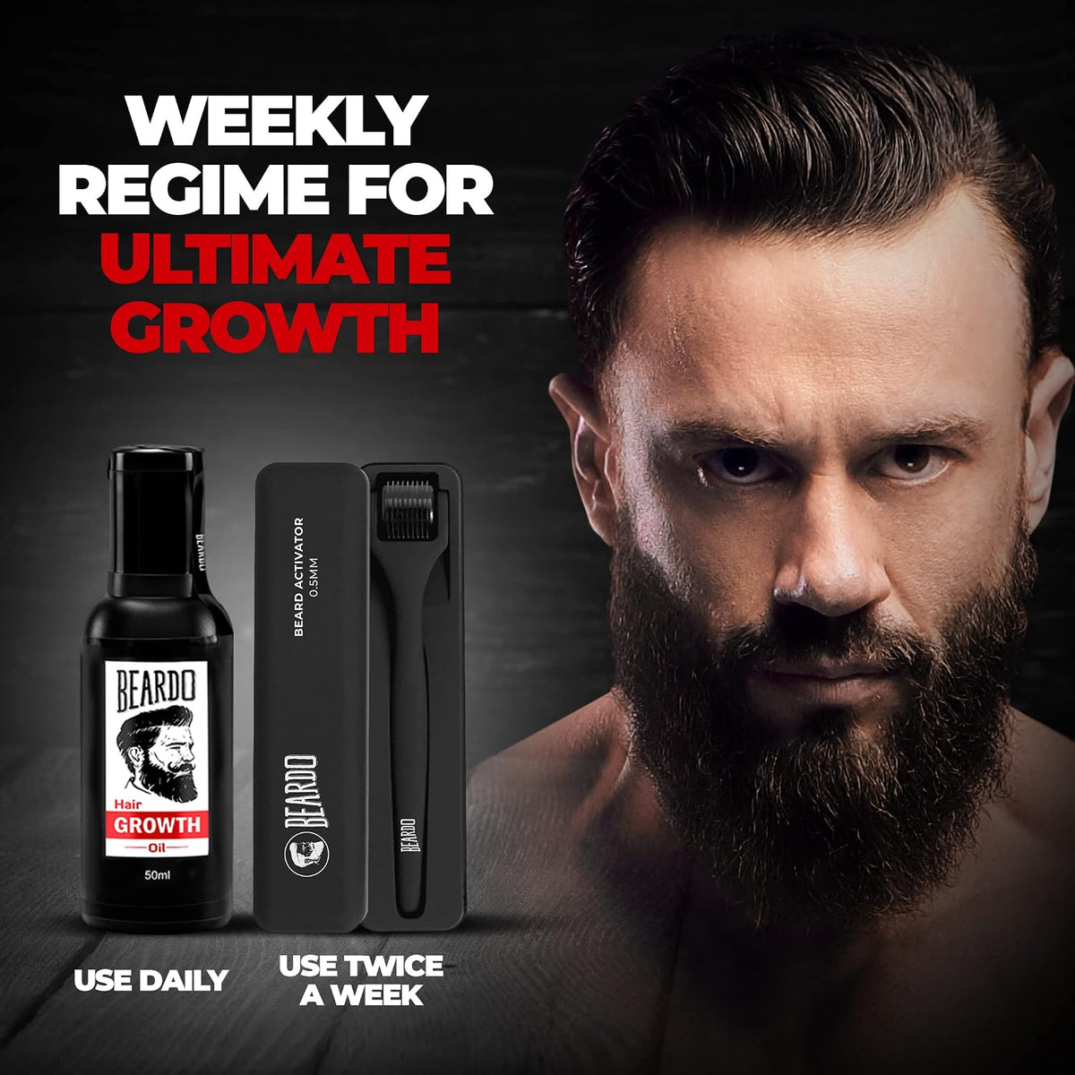 Beardo Beard Growth Combo | Beard & Hair Growth Oil 50ml & Beard Activator (Set of 2)