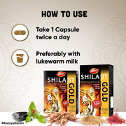 Dabur Shilajit Gold : 100 % Ayurvedic Capsules for Strength , Stamina and Power -10 capsules