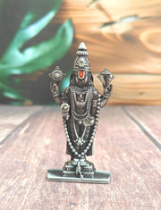 SHINDE EXPORTS Small Size Brass Metal Lord tirupati Balaji Idol for car Dashboard Home (Grey Tone Style 2)