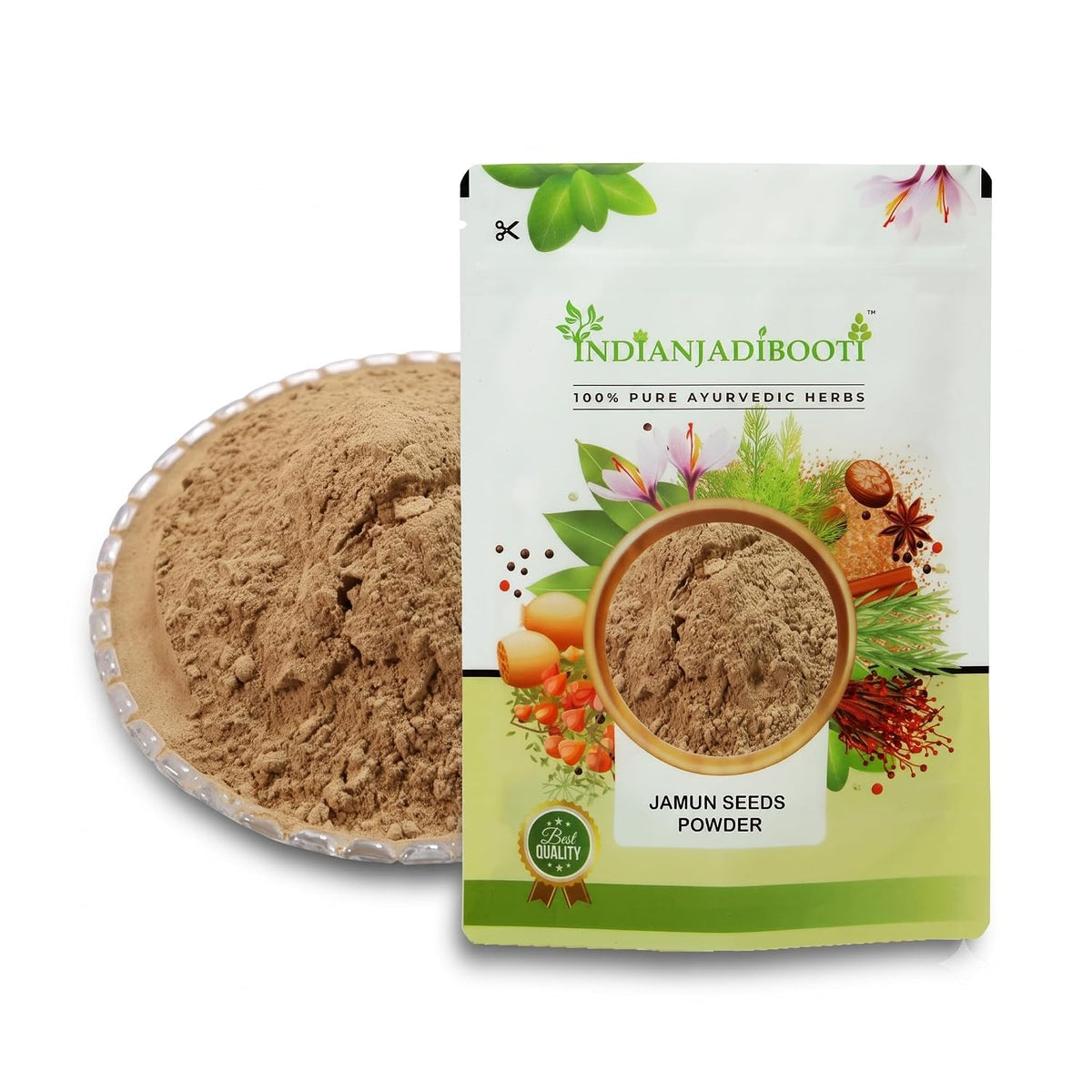 IndianJadiBooti Jamun Guthli Powder | Java Plum Seeds (Syzygium Cumini) | Natural Glycemic Support for Blood Sugar Management | Rich in Jamboline | Traditional Madhumeha Care | 100 Pack of 2