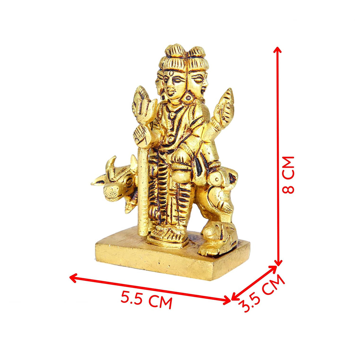 Aalayam Selveer Datta Murti Brass Small | Dattatreya Idol Small | Dattatreya Murti Small | Datta Guru Murti Small | Dattatreya Idol Brass 7.5 CM Height Brass Gold Colour 1 Piece
