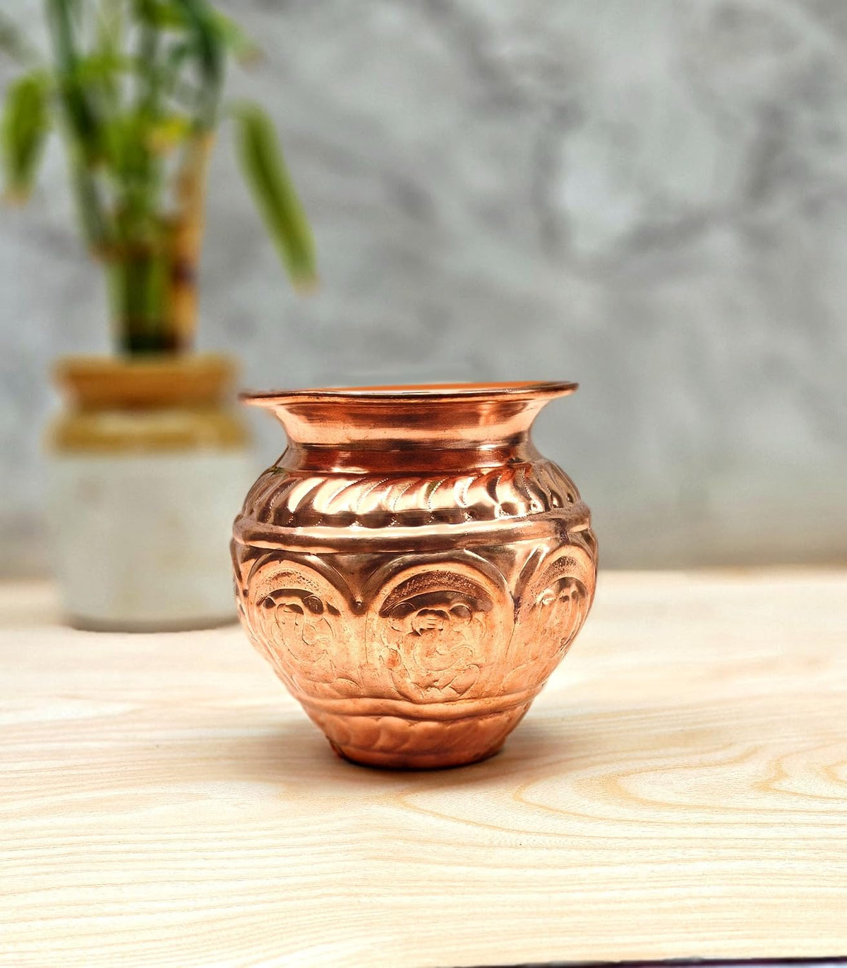 SHINDE EXPORTS Small Size Copper tamba lota Kalash for puja Drinking Water Pooja (Ganesh lota 11cm)