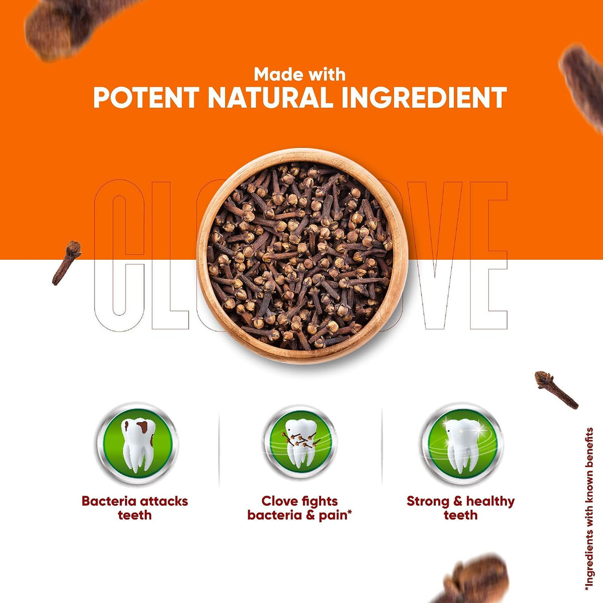 Dabur Herb'l Clove Cavity Protection Toothpaste - 600g (200g x 3) | No added Fluoride & Parabens | Fights Bacteria & Relieves Dental Pain | Provides Pleasant Mouthfeel After Brushing
