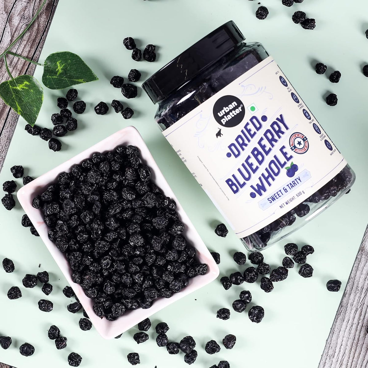 Urban Platter Dried Blueberries, 500g (Sweet & Mildly Tart | Garnish or Add to Fruit Salads, Oatmeals, Mueslis, Trail Mixes, Ice Creams, Baked Goods | Product of USA)