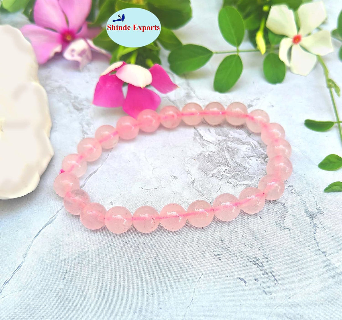 SHINDE EXPORTS Natural Rose Quartz Gemstone Bracelet for men and women