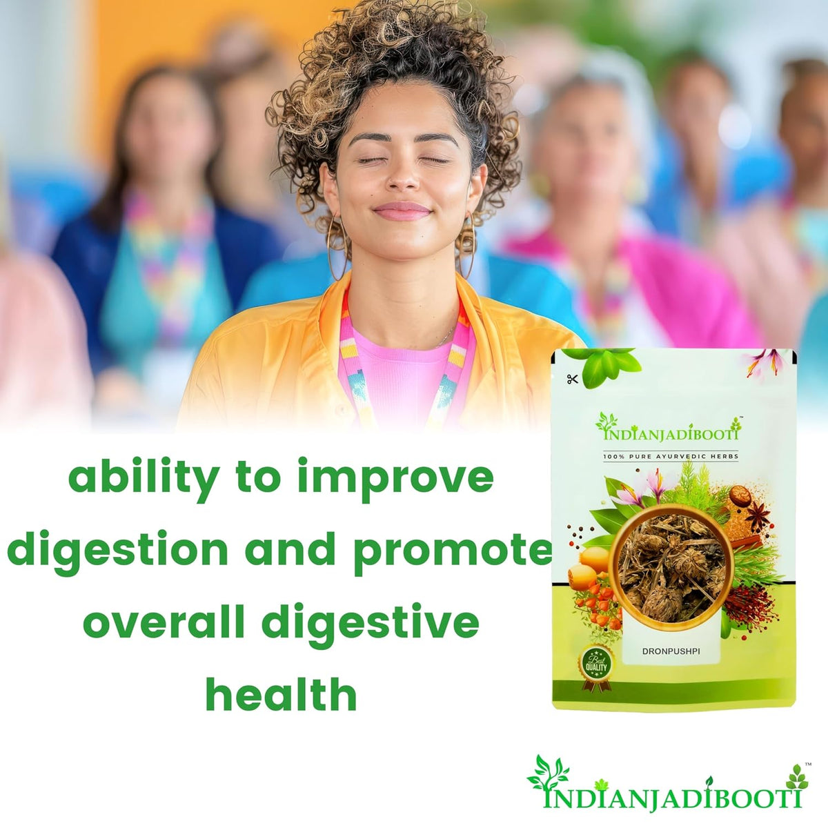 IndianJadiBooti Dronpushpi Panchang (Leucas Cephalotes) - Total 200g (2 Packs x 100g) | Guma/Thumbai Dried Herb | Natural Ayurvedic Support for Liver Care, Sinus & Respiratory Health