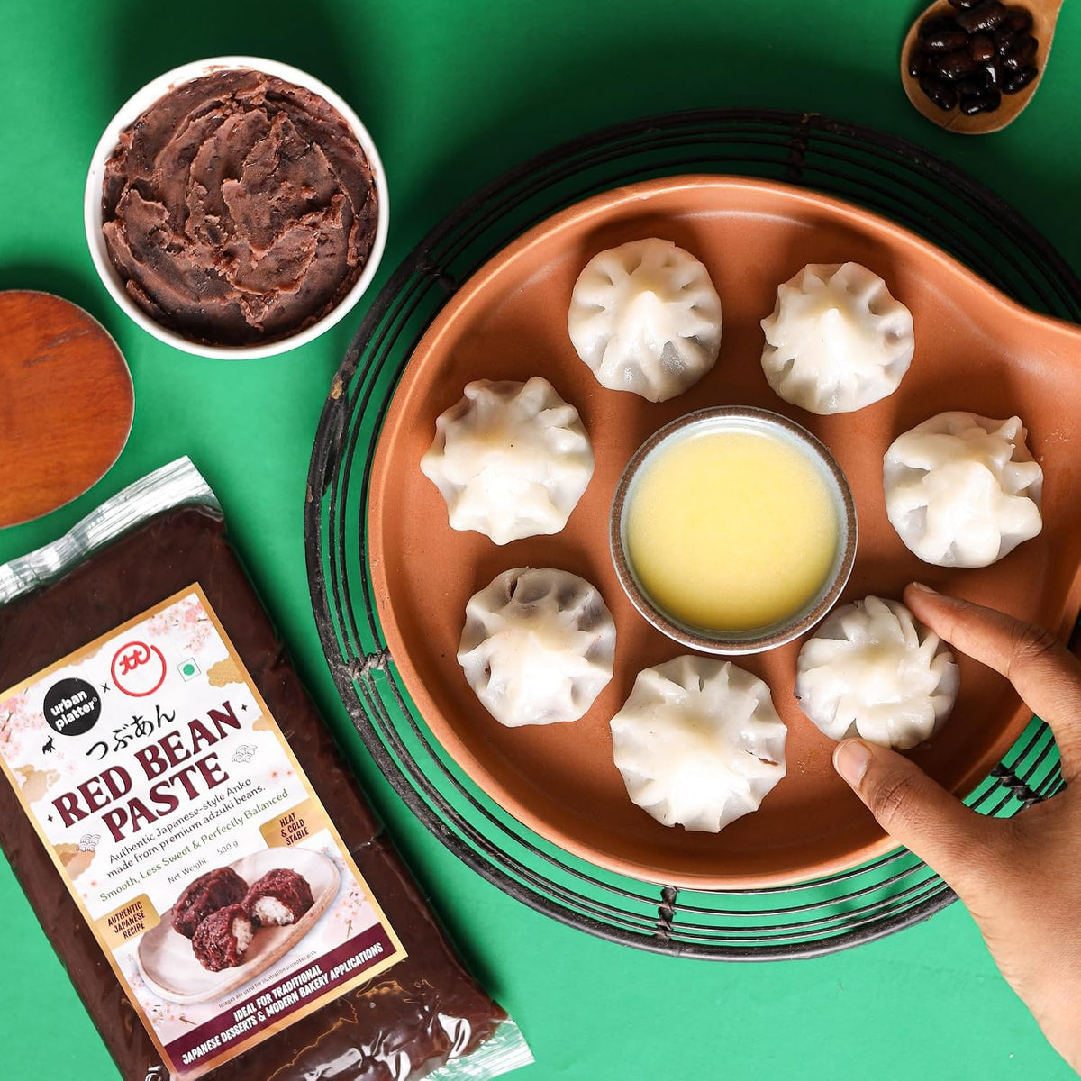 Urban Platter Red Bean Paste (Anko), 500g (Made with Adzuki Beans | Smooth & Less Sweet | Ready-to-Use Filling for Mochi, Dorayaki, Taiyaki & Baking)