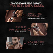 Beardo Blackout Hair Powder 4g - Brown | Root Touch Up for Grey Hair | Instantly Covers Grey Roots, Beard Patches & Bald Spots | Thick Brown Fiber Hairline Powder | Highly Pigmented, Long-Lasting & Matte Finish | Root Cover-up