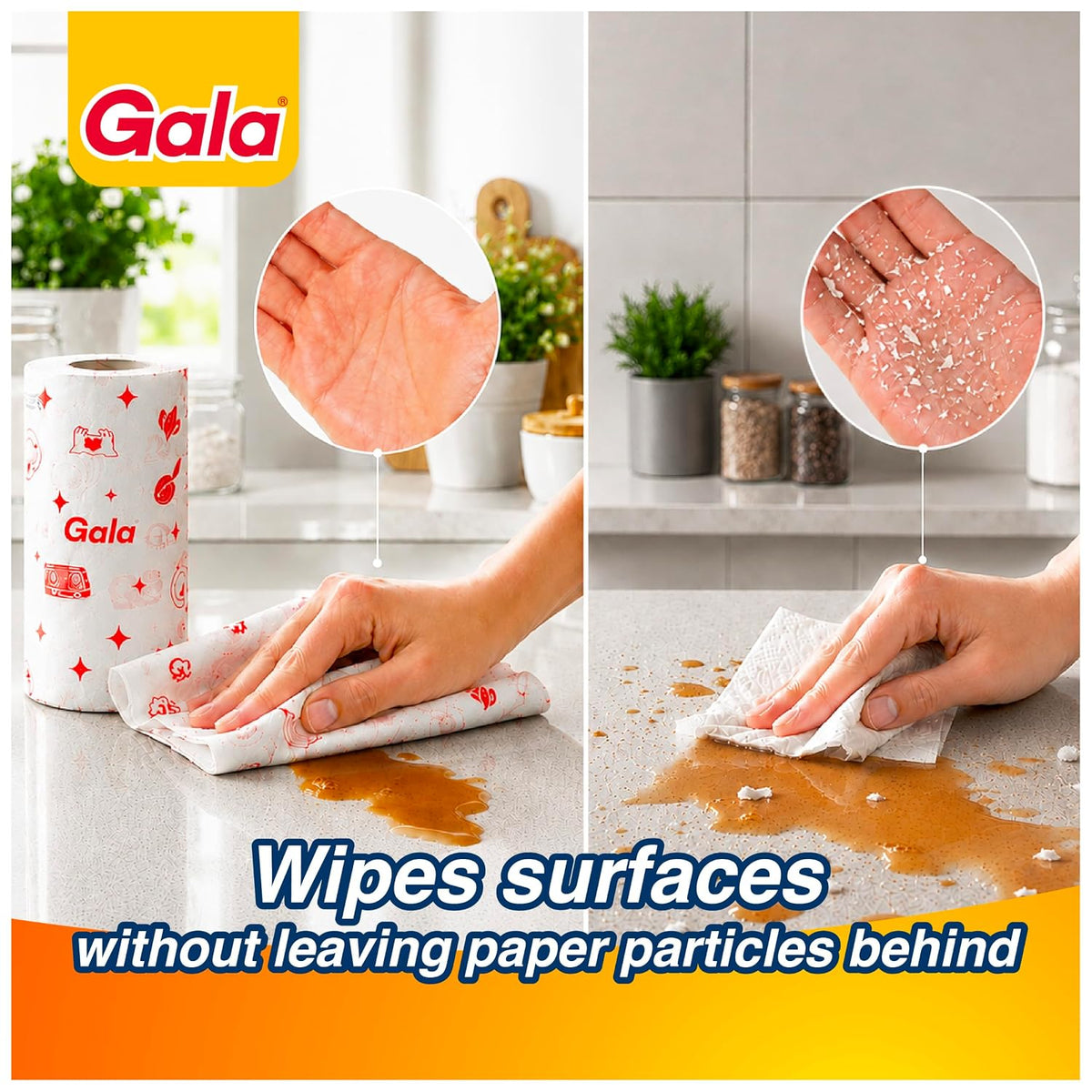 Gala Reusable Kitchen Towel Roll (Anti-Bacterial,80 Washable Wipes per Sheet)