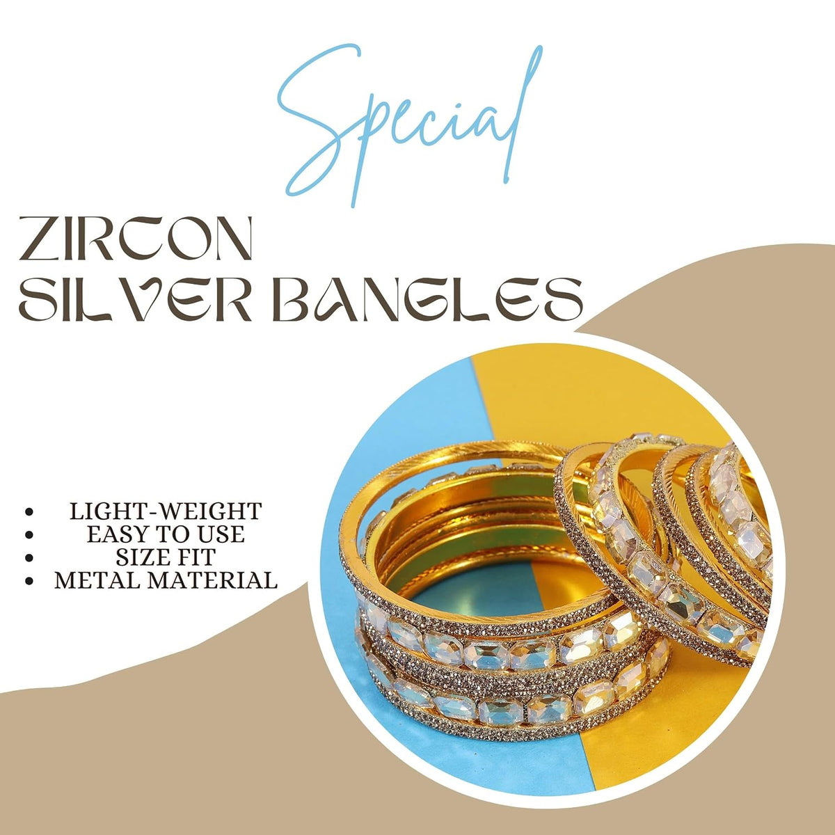 NMII Stylish Metal with AD Diamond Bangles Kada Set For Women & Girls | Premium Gold Plated Bangles | Kada Set For Women | Metal Bangles | Fashionable Bangles For Wedding, Party, Daily- Set of 12