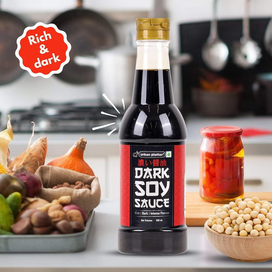 Urban Platter Dark Soy Sauce, 500ml (Traditionally Brewed from SOYA Beans | Asian Umami Seasoning for Stir-Frying | Clean-Label)