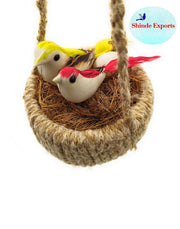SHINDE EXPORTS Decorative Artificial Birds Nest Hanging Made of Natural Grass Best for Balcony Home Decor and Gifting (Design 9)