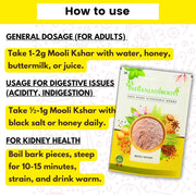 IndianJadiBooti Mooli Kshar (Radish Alkali) - Natural Mulaka Kshara - Plant-Based Mineral Extract for Digestive & Urinary Wellness - 250g Pack