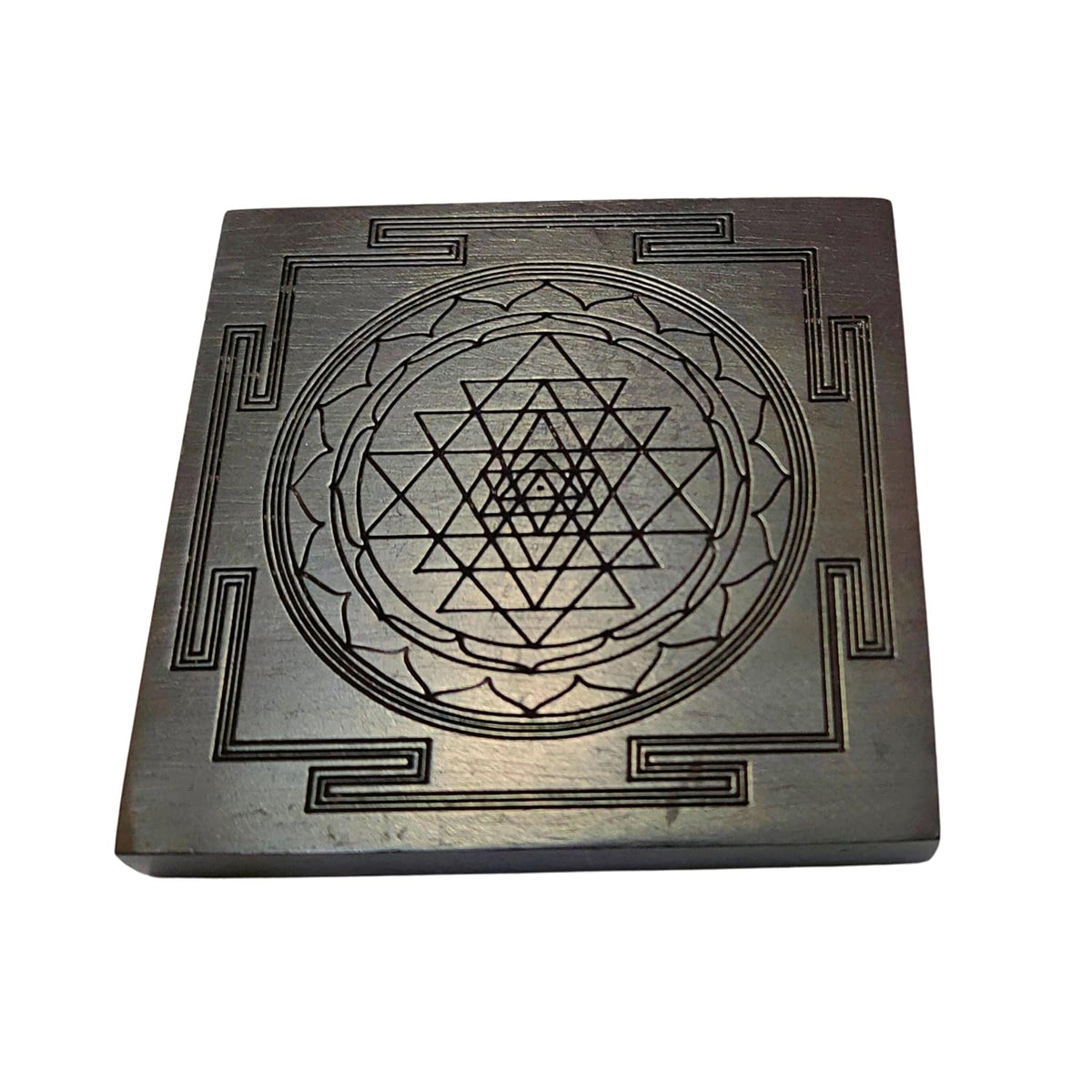 Aalayam Selveer Karungali Shri Yantra 3x3 Inch, Karungali Wood Yantra, 1 No