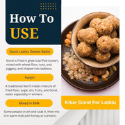 BrijBooti Organic Babool Gond For Ladoo -(250 Gr) Kikar Gond - Gum Arabic - Babul Gond - Edible Gum - Dink - Karuvelam Pisin - Premium Export Quality | FSSAI, GMP, ISO Certified