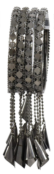 NMII Bangle Set for Women (Grey) (NAB10-Grey-latkan-2.2)