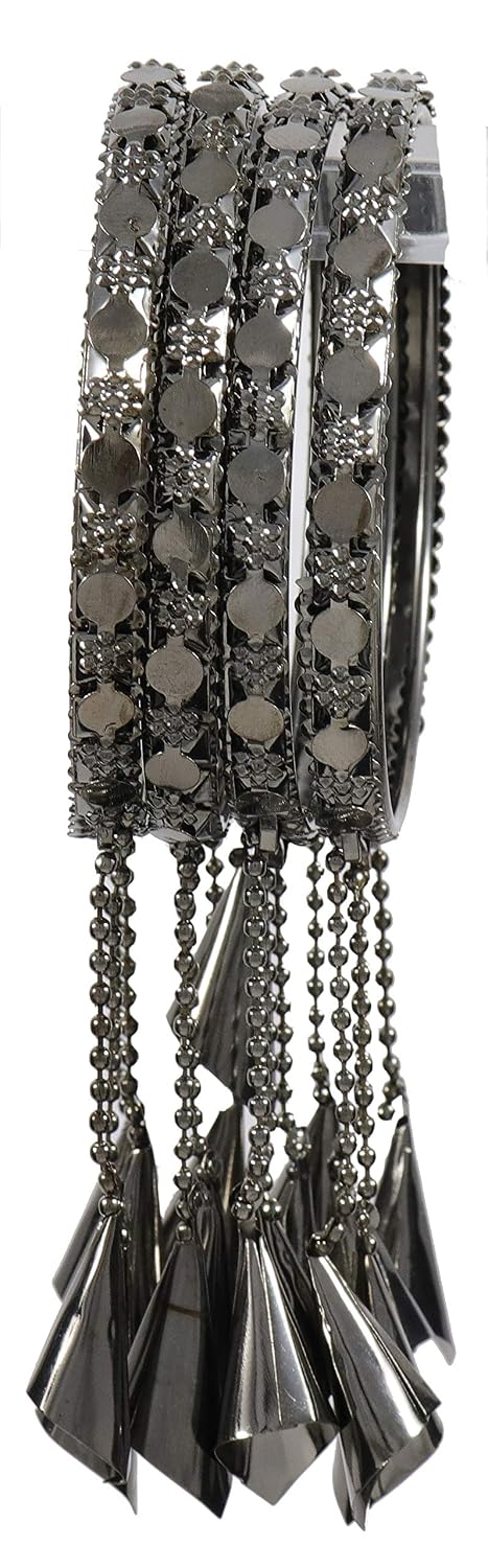 NMII Bangle Set for Women (Grey) (NAB10-Grey-latkan-2.2)