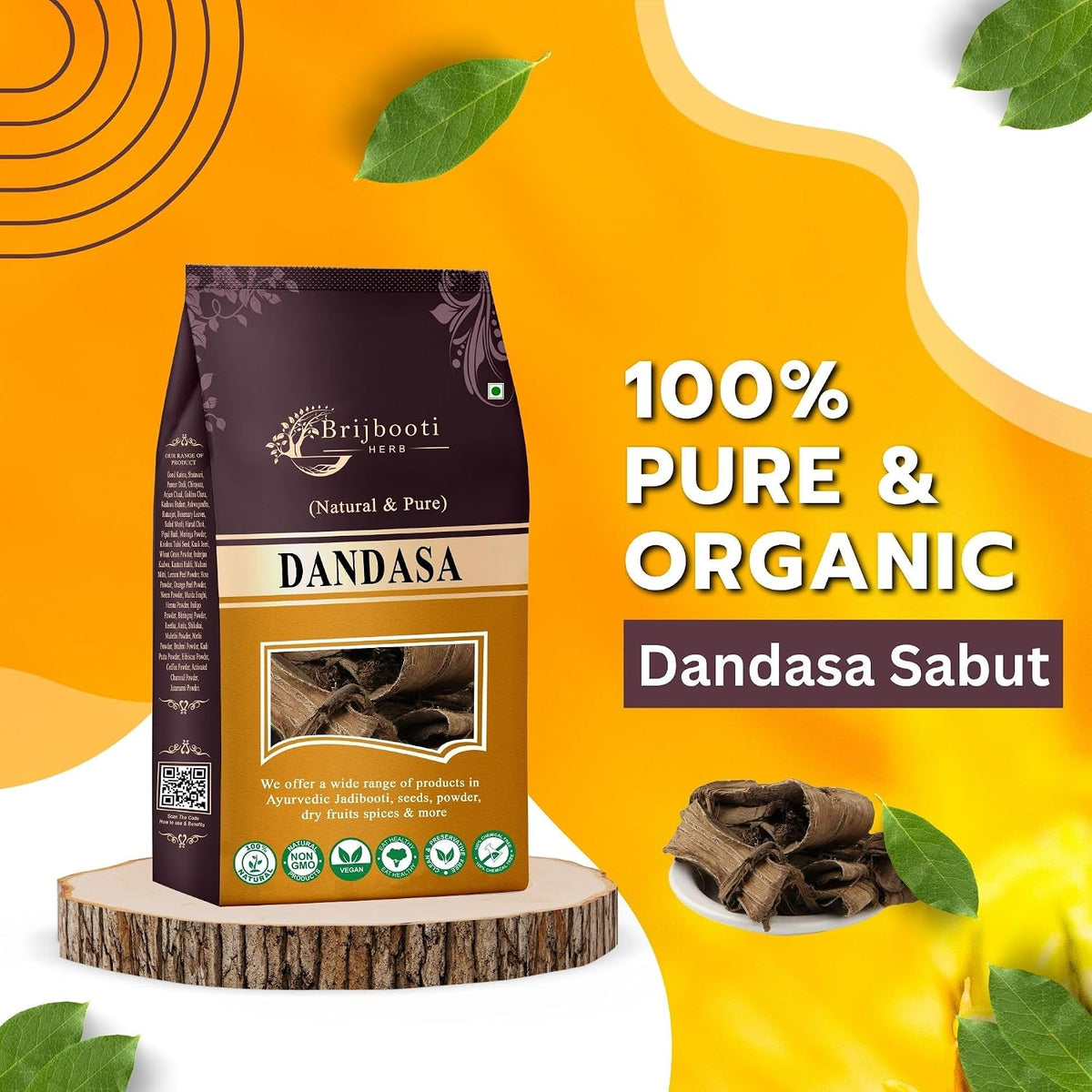 BrijBooti Dandasa 400 Gr - Datoon - Juglans - Walnut Tree Peel (Helps in teeth whitening)