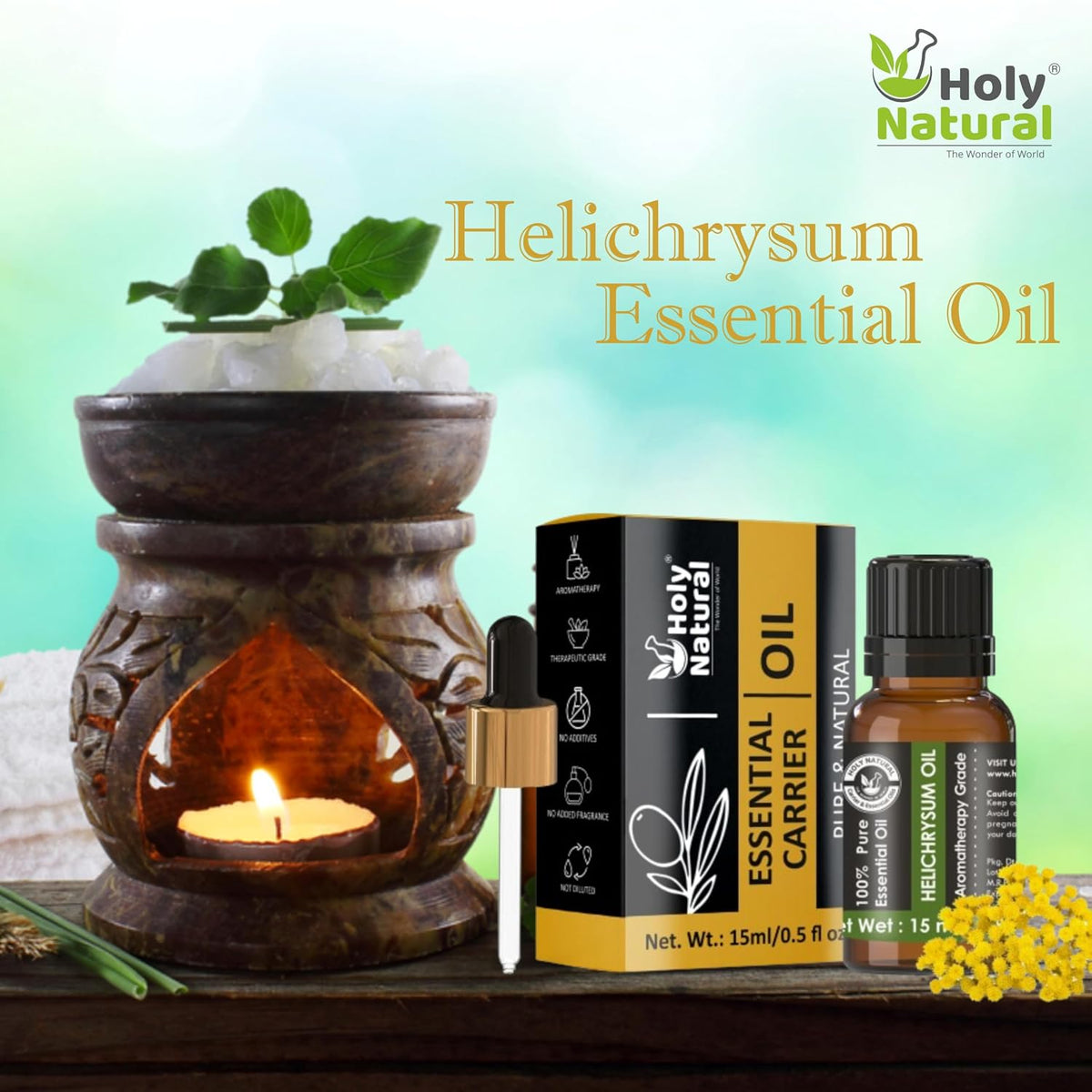 Holy Natural Helichrysum Essential Oil - 15 ML