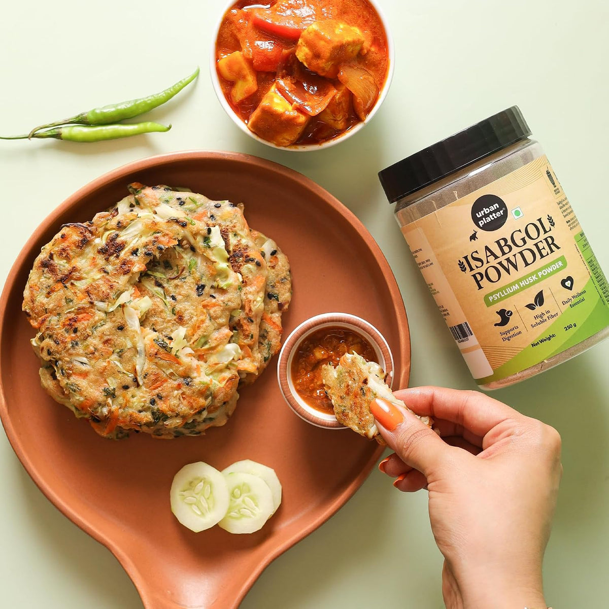 Urban Platter Isabgol Powder, 250g (Finely Milled Psyllium Husk, Rich in Dietary Fibre, Supports Digestive Health, Nature's Soluble Fibre)