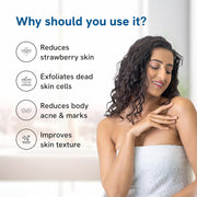 Be Bodywise Strawberry Skin Pack | With 1% SA Body Wash, 5% Lactic Acid Body Lotion & 10% AHA Scrub | Exfoliates, Reduces Body Acne, Strawberry Skin & Uneven Texture | 650ml