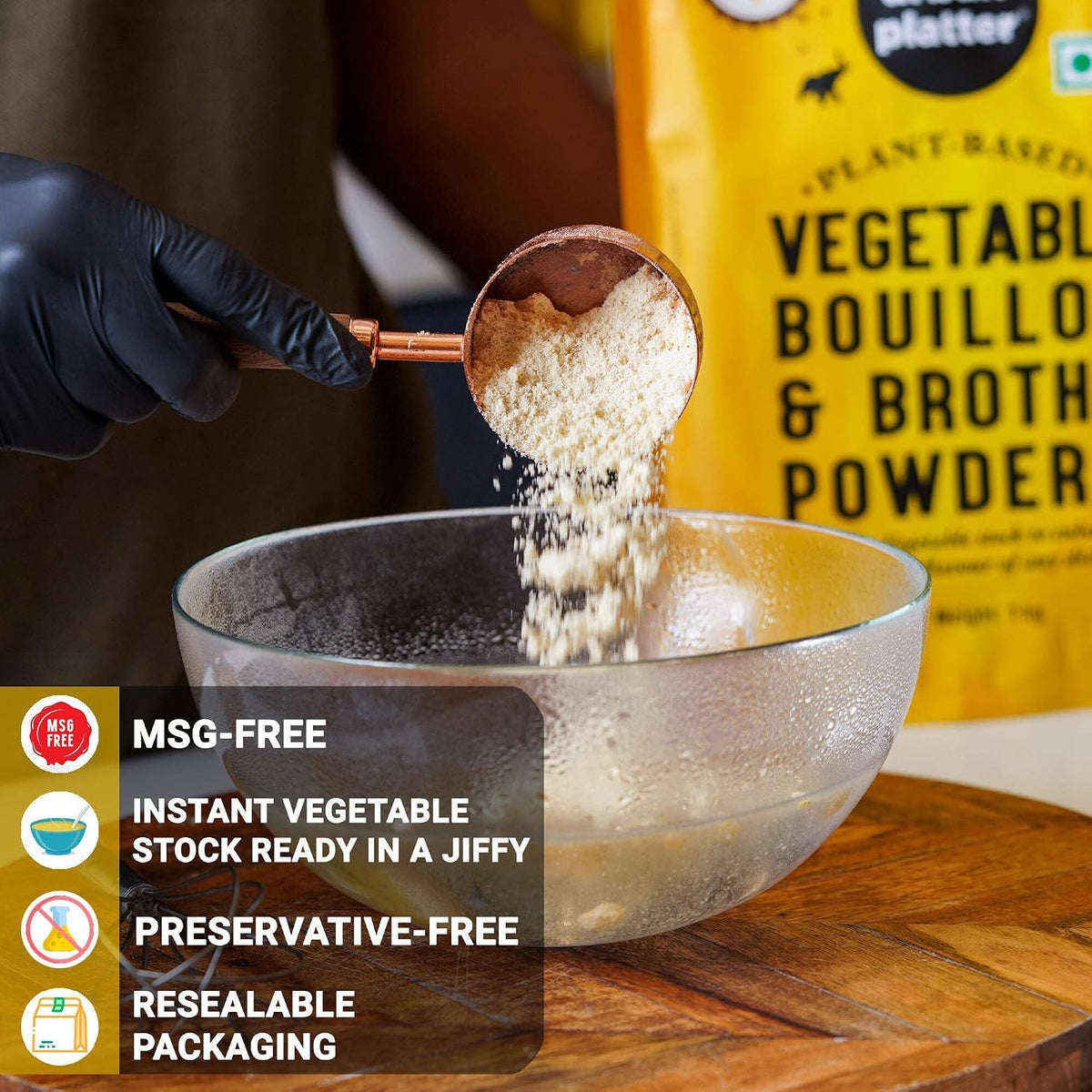 Urban Platter Vegetable Bouillon & Broth Powder, 1kg (Plant-Based | Instant Vegetable Stock | MSG-free | Umami-Rich)