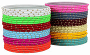 NMII Non-Precious Metal Base Metal with Polka Dots Glossy finished Bangle Set For Women and Girls