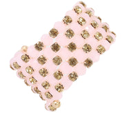NMII Acrylic with Golden Diamond Stone & Pearls Adorned Free-Size Crystal Bracelet For Women & Girls | Stylish Bracelet For Girls | Beads Bracelet | Golden Fashion Jewellery