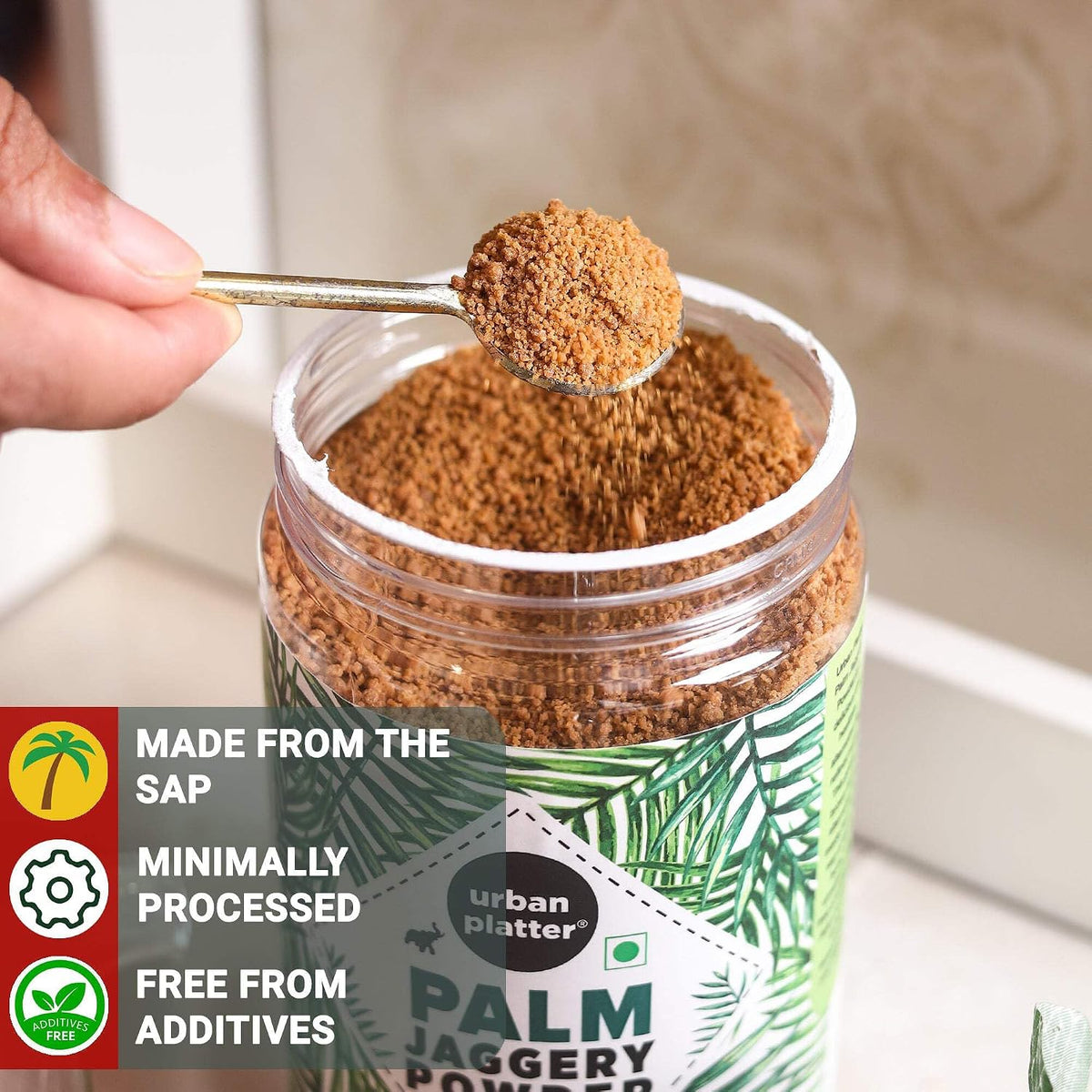 Urban Platter Palm Jaggery (Karupatti), 300g (Natural Sweetener | Unrefined & Chemical-Free)