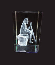 SHINDE EXPORTS 3D Crystal Sai Baba Idol Slick Design Statue Murti- Transparent, 7.5x5x5 cm