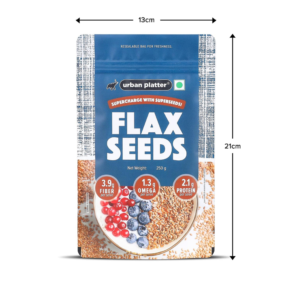 Urban Platter Flax Seeds, 250g (Alsi | Heart-Healthy | Protein and Fiber Rich | Use in salads | After meal Digestive)