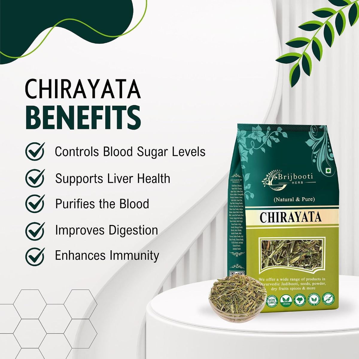 Brijbooti Kirayata Chirata - 200 gram - Chirayata - Kalmegh | Bitter Sticks | Pure & Natural