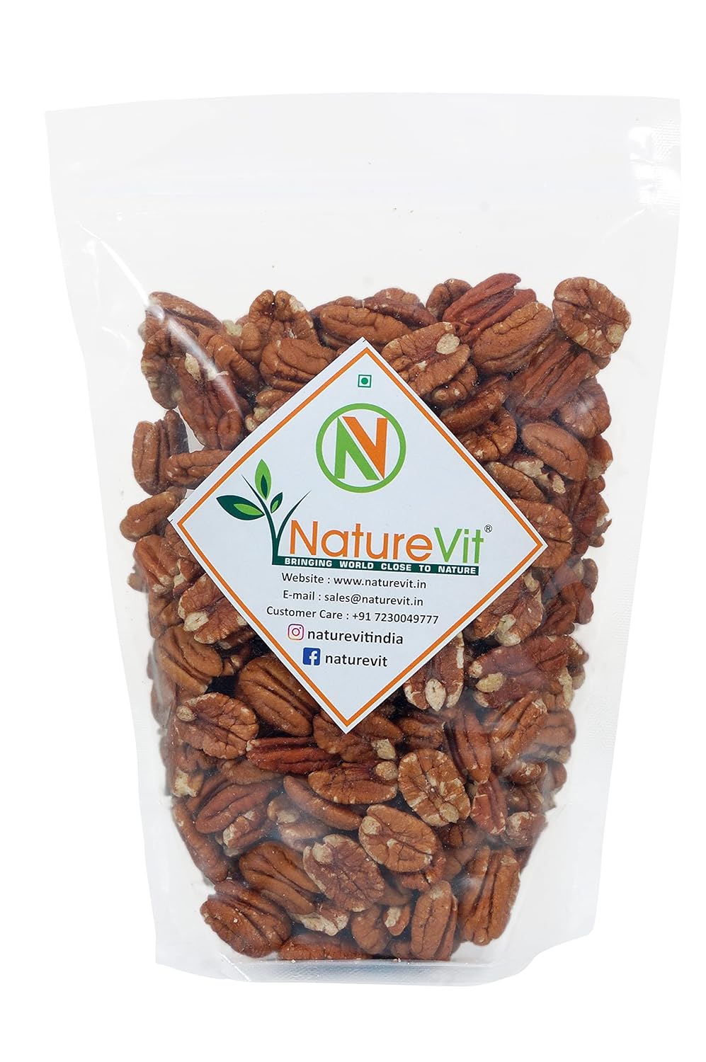 NatureVit Pecan Nuts 1kg | Rich in Antioxidants, Omega-3 & Fiber | Heart-Healthy Snack for Keto & Vegan Diets | Ideal for Baking, Salads & Trail Mix