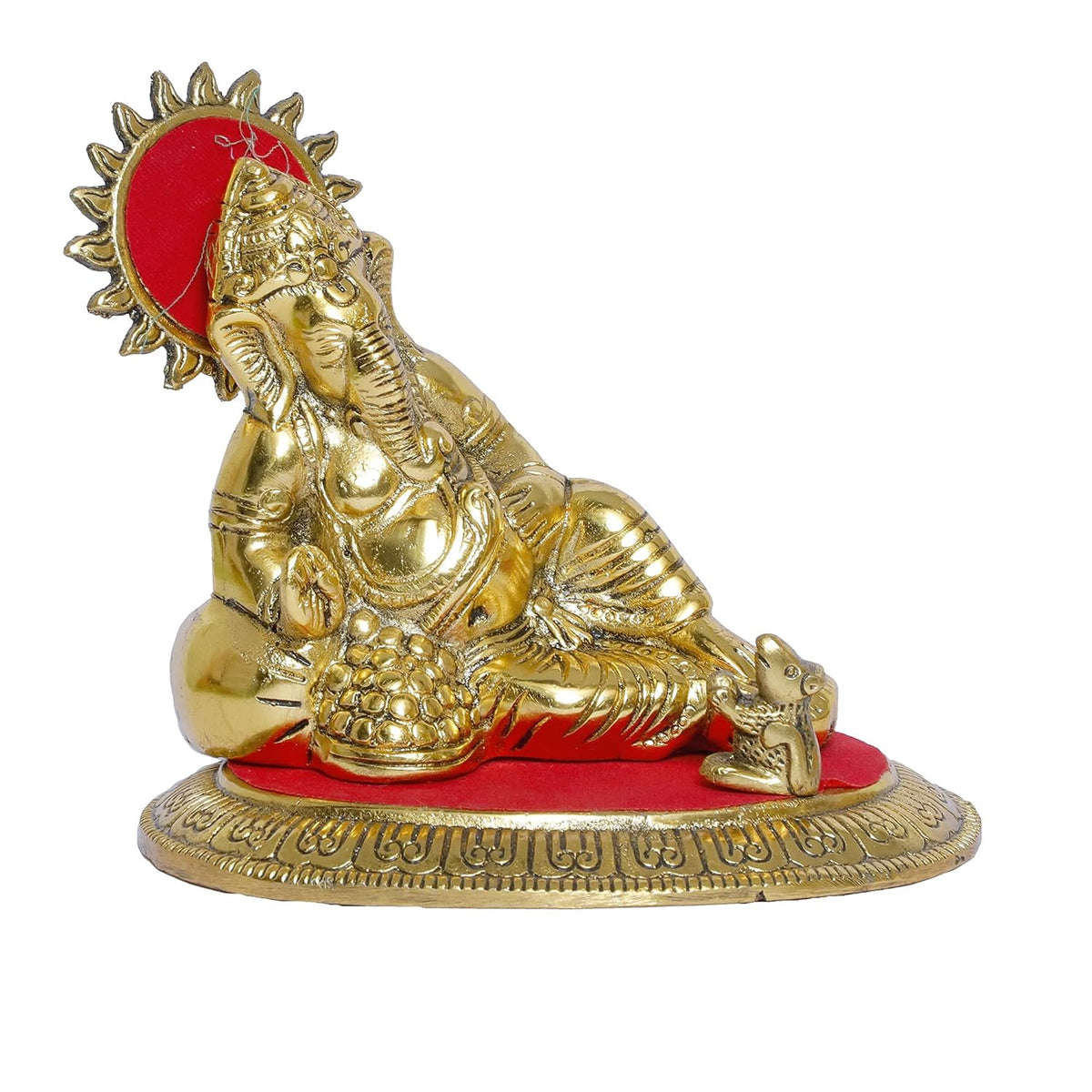KridayKraft Metal Ganesha Statue Ganpati Bappa Murti for Puja Room & Home Office Decor Religious Idol Decorative Showpiece Sculpture Good Luck Figurine for Decoration & Pooja Gifting Purpose