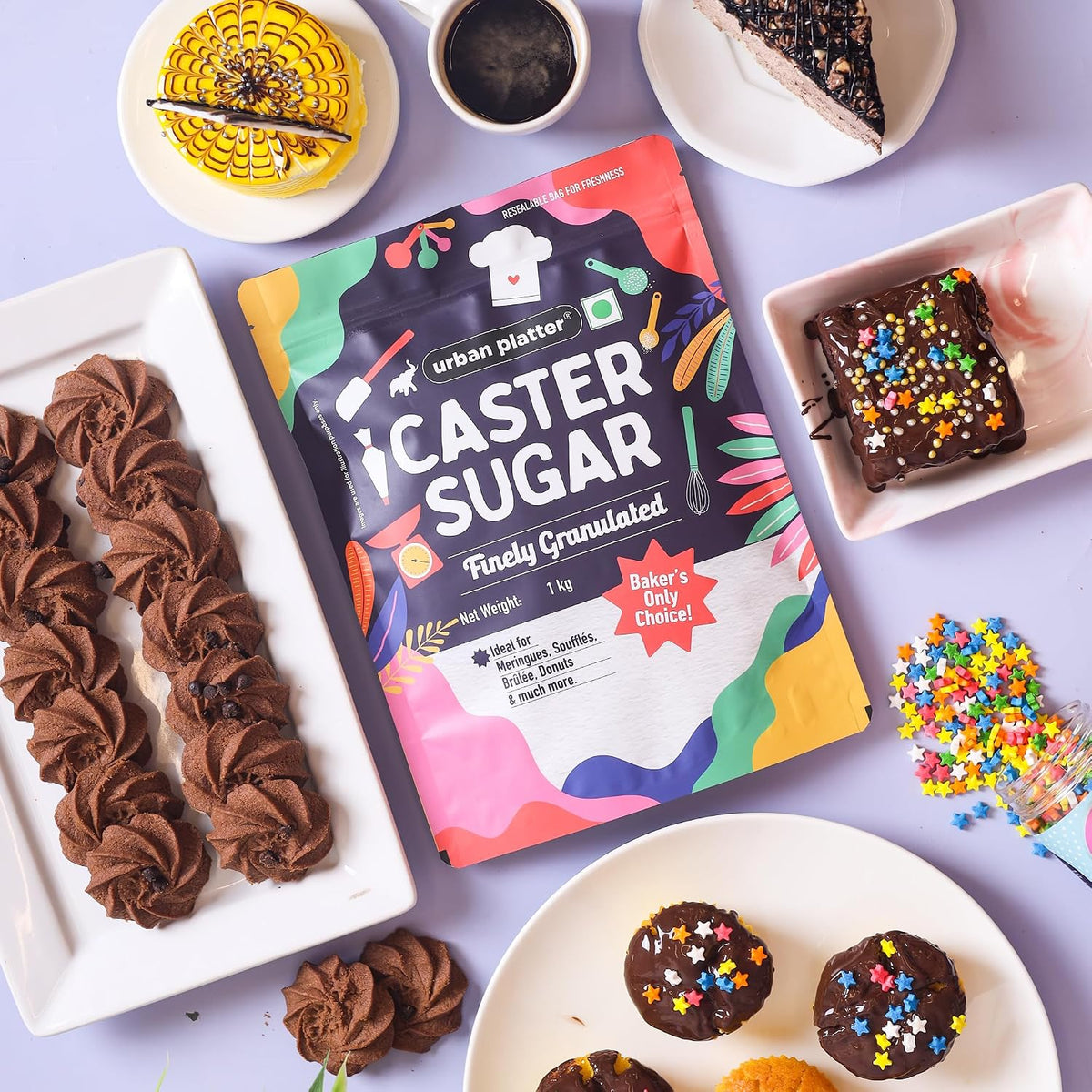 Urban Platter Professional Caster Sugar, 1kg (Perfect for Baking, Castor Sugar, Finely Granulated Free-flowing Sweetener)