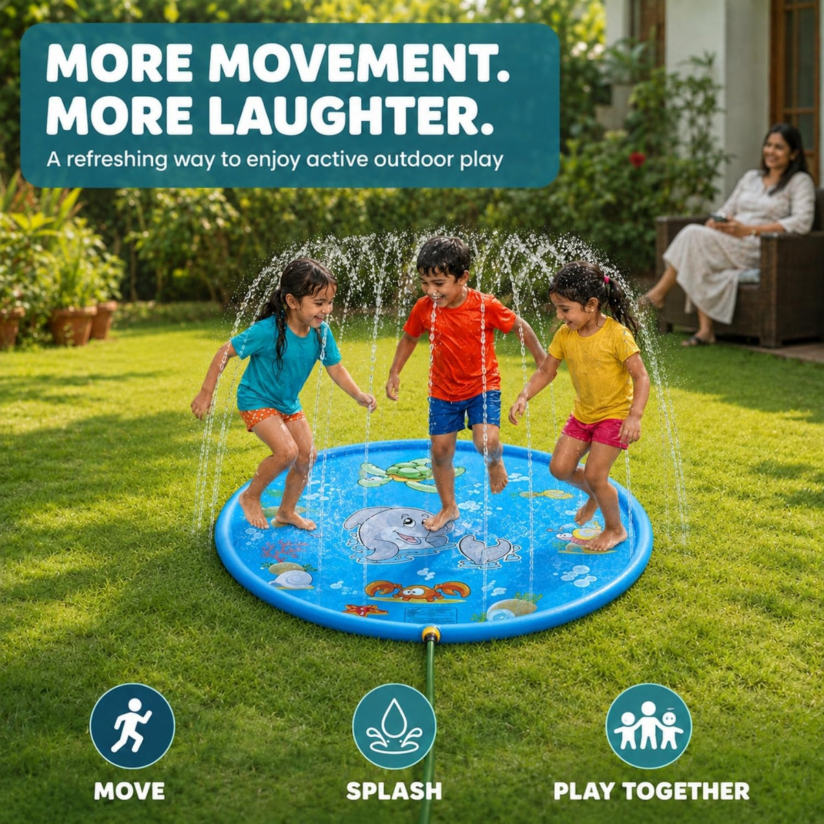 Toy Imagine 100cm Water Sprinkler Play Mat for Kids & Toddlers