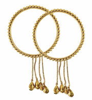 NMII No-Precious Metal with Ball Chain Linked Glossy Finished Latkan Kada/Bangle Set For Women and Girls