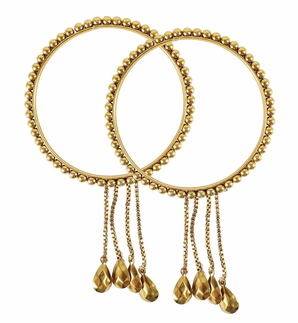 NMII Non-Precious Metal Base Metal with Ball Chain Linked Glossy Finished Kada Set For Women and Girls