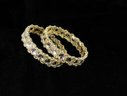NMII Premium Gold Plated Metal with Kundan Mirror & Zircon Stone Bangles Set For Women & Girls | Bangles For Women Traditional | Metal Bangles with Mirror | Wedding, Party, Occasion Wear- Set of 2