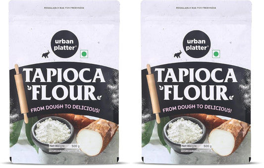 Urban Platter Tapioca Flour, 500g (Neutral Taste | Ideal for Baking, Thickening, and Crisp Batters | Pantry Essential) (Pack of 2)