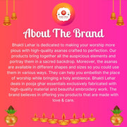 Bhakti Lehar Printed Silk Satin God Chowki Aasan Cloth for Puja (Size: 16" x 16" Inch) | Pooja Assan Kapda | Satin Altar Cloth Mat for Puja Mandir, Temple and Decoration (Set of 4)