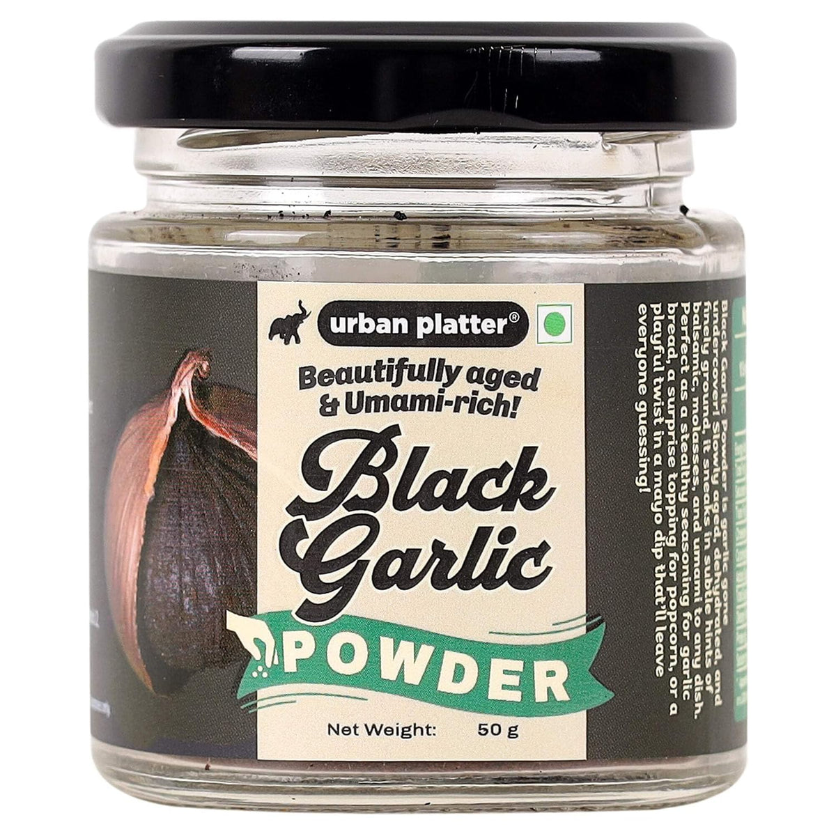 Urban Platter Black Garlic Powder, 50g [Umami-Rich, Slowly-Aged, Functional Food, No preservatives]