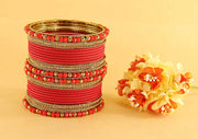 NMII Traditional Alloy Metal With Zircon Gemstone & Beads Chuda Bangles Set For Women & Girls | Designer Chuda For Women | Ethnic Chuda Set | Wedding, Pooja, Party, Everyday, Occasion
