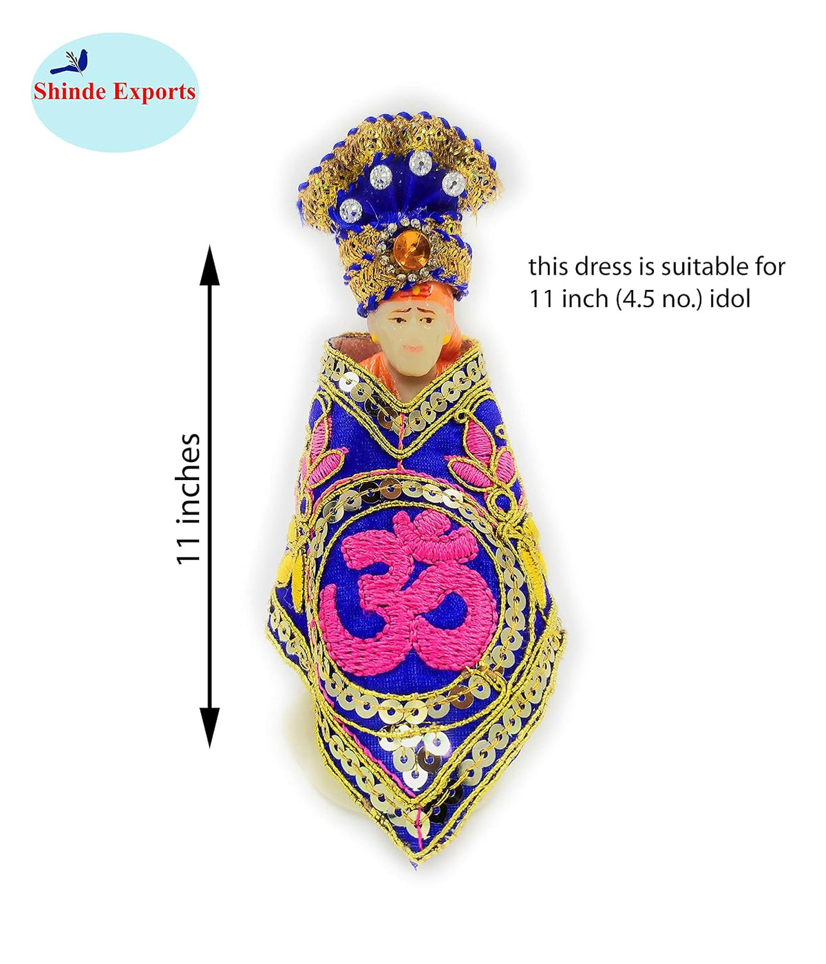 SHINDE EXPORTS shirdi saibaba idol dress cloth vastra shawl (Pack of six (for 4.5 inches one no. idol))