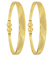 NMII Brass with Gold Plating Bangle Bracelet Set (Pack of 2)